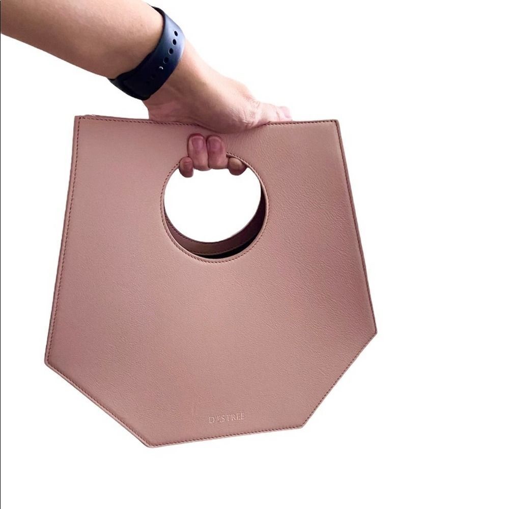 D’ESTRÉE Blush Pink Leather Prism Bag Made in Italy NWOT Luxurious Statement